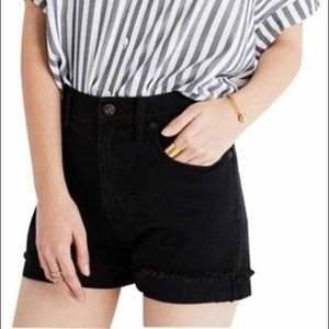 Madewell High-Rise Denim Shorts in Washed Black